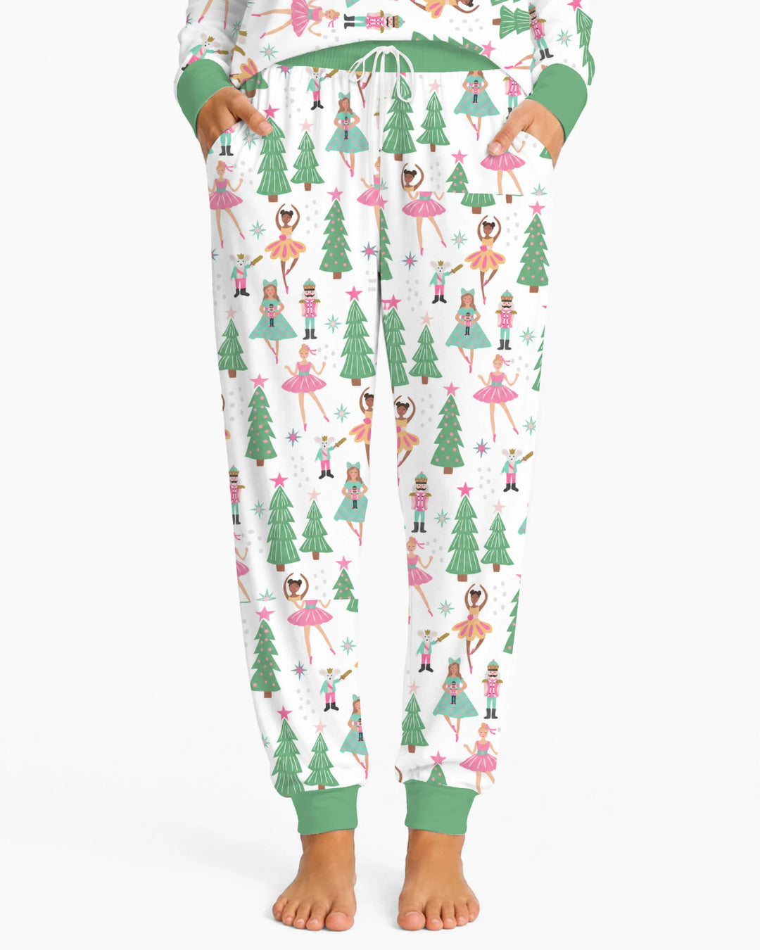 Pastel Nutcracker Ballerina Christmas Bamboo Women Pajama Set