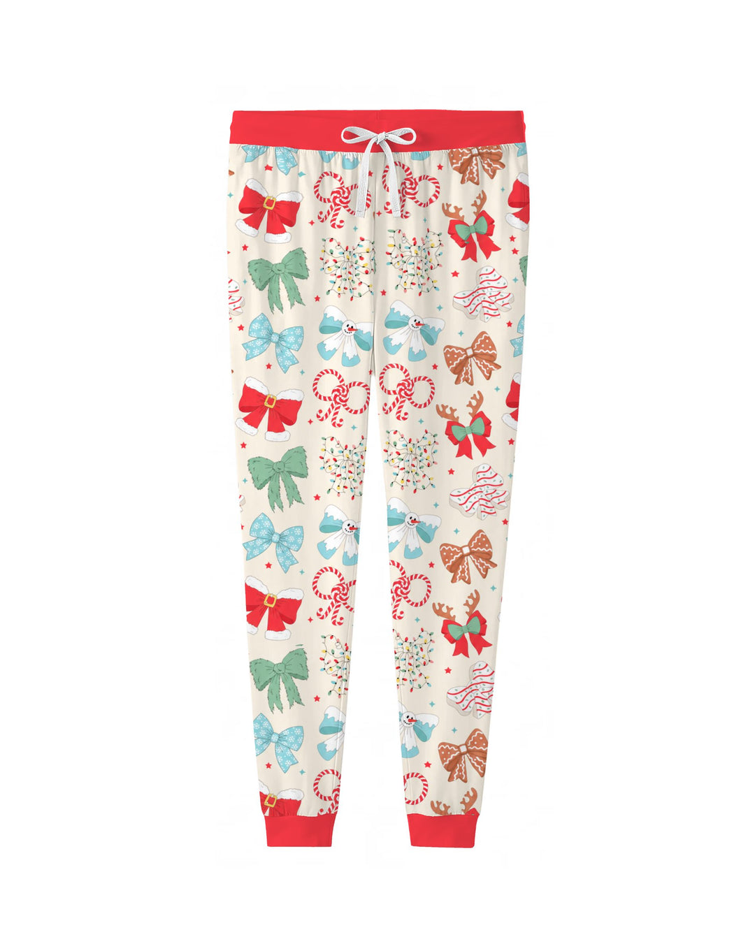 Whimsical Christmas Holiday Bows Bamboo Women Pajama Set