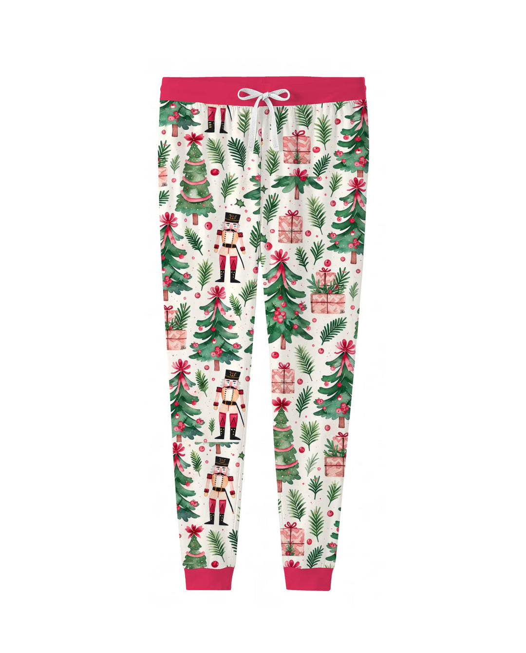 Pink Nutcracker Christmas Tree Toss Bamboo Women Pajama Set