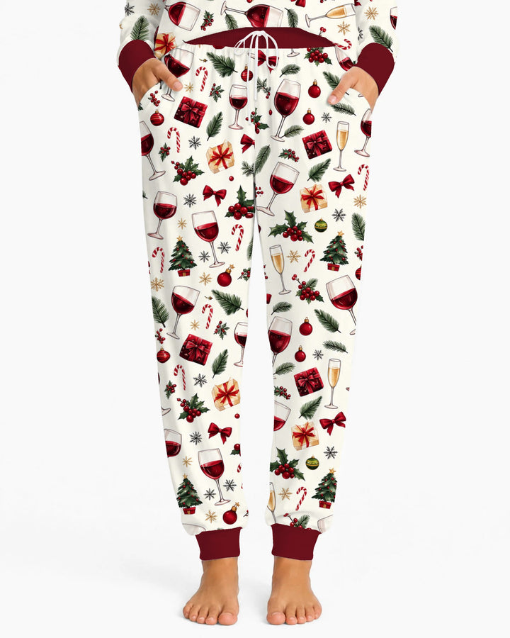 Christmas Wine and Holiday Cheers Bamboo Women Pajama Set