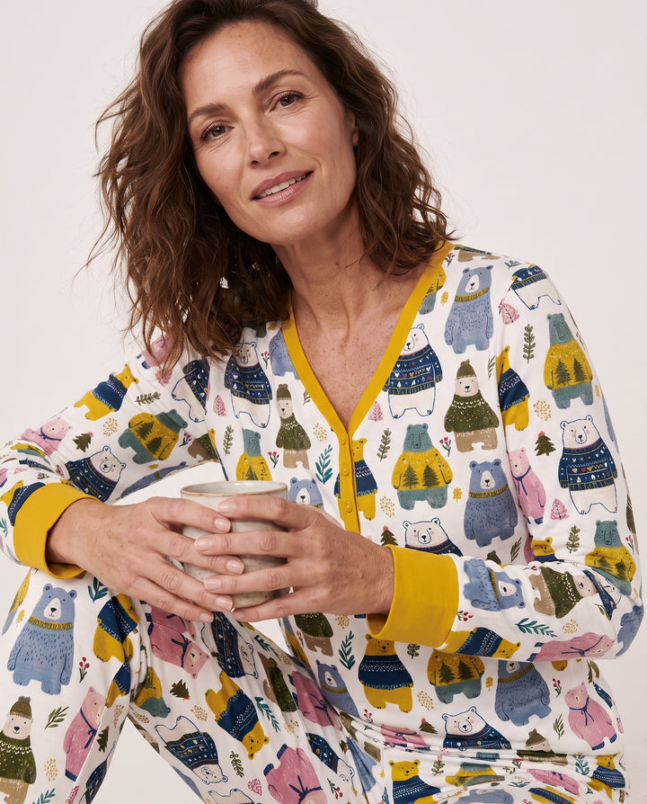 Cozy Christmas Sweater Bears Bamboo Women Pajama Set