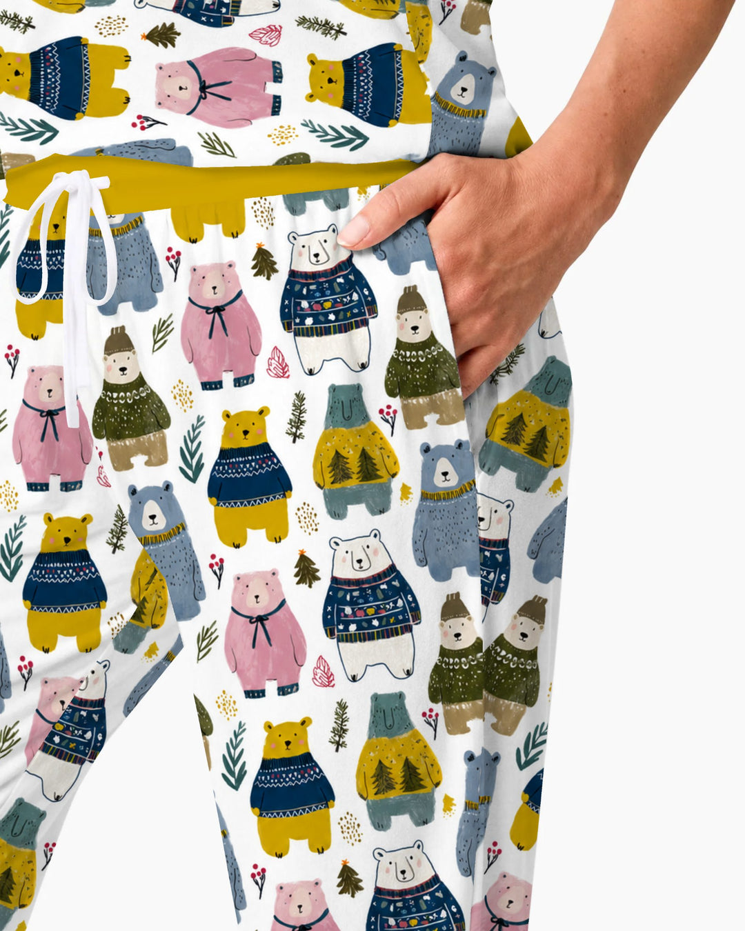 Cozy Christmas Sweater Bears Bamboo Women Pajama Set