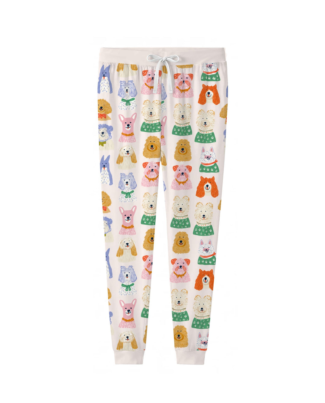Whimsical Colorful Puppy Portraits Bamboo Women Pajama Set