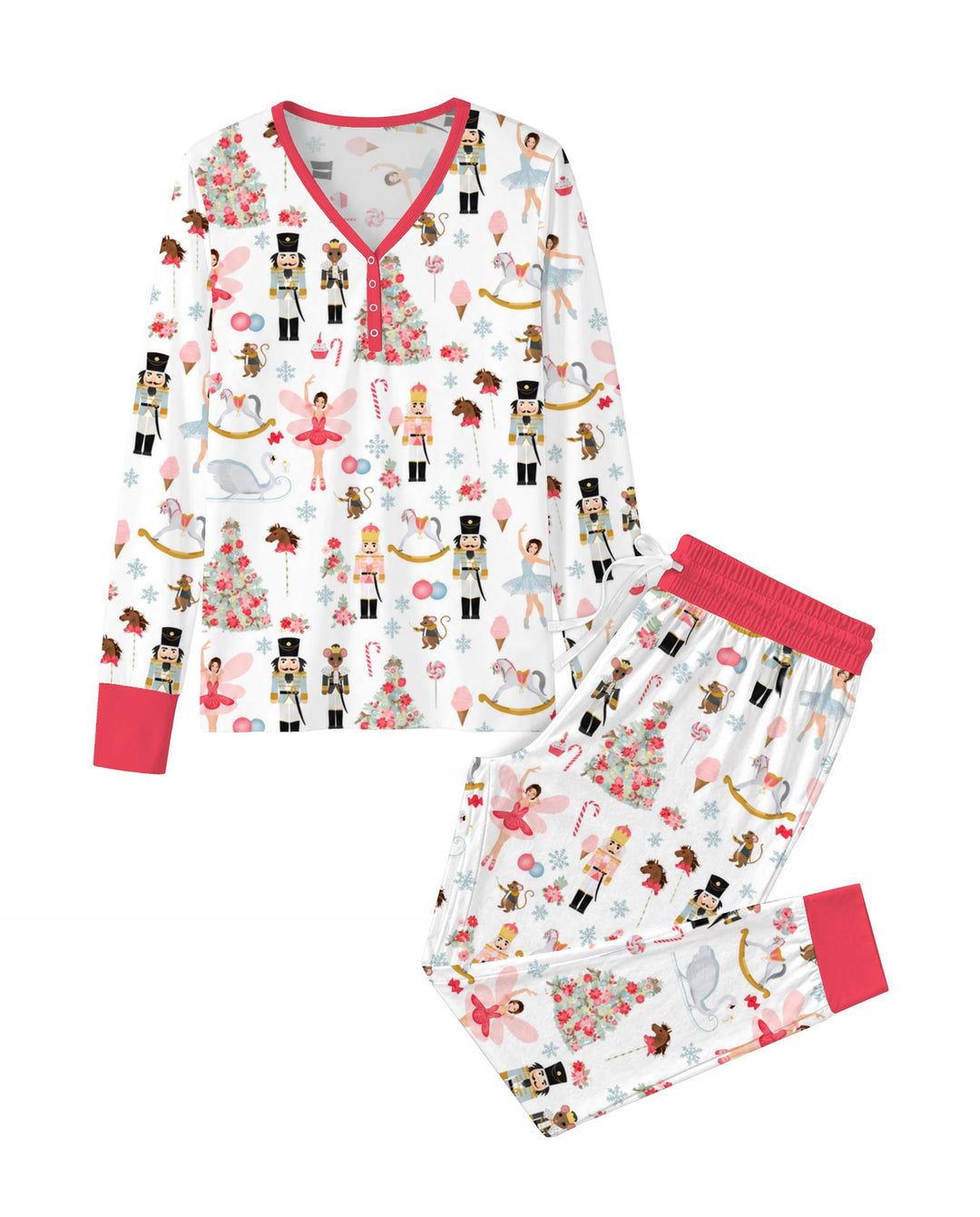 Pink Nutcracker Christmas Ballet Bamboo Women Pajama Set