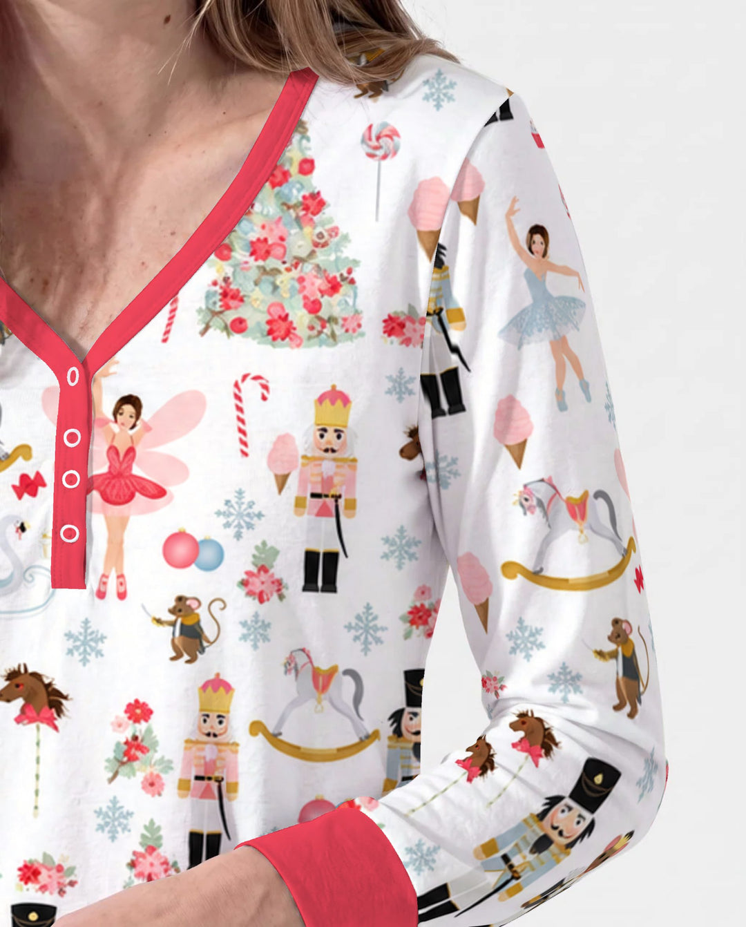 Pink Nutcracker Christmas Ballet Bamboo Women Pajama Set