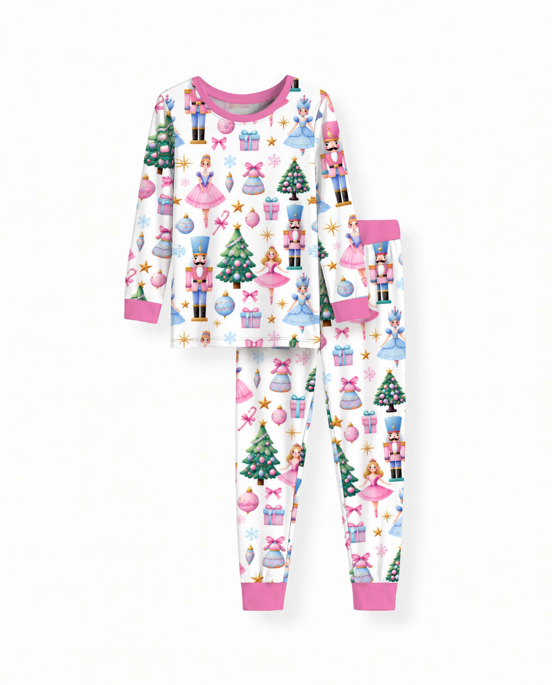 Pastel Sugar Plum Nutcracker Christmas Bamboo Two Piece Long Sleeve Pajama Set