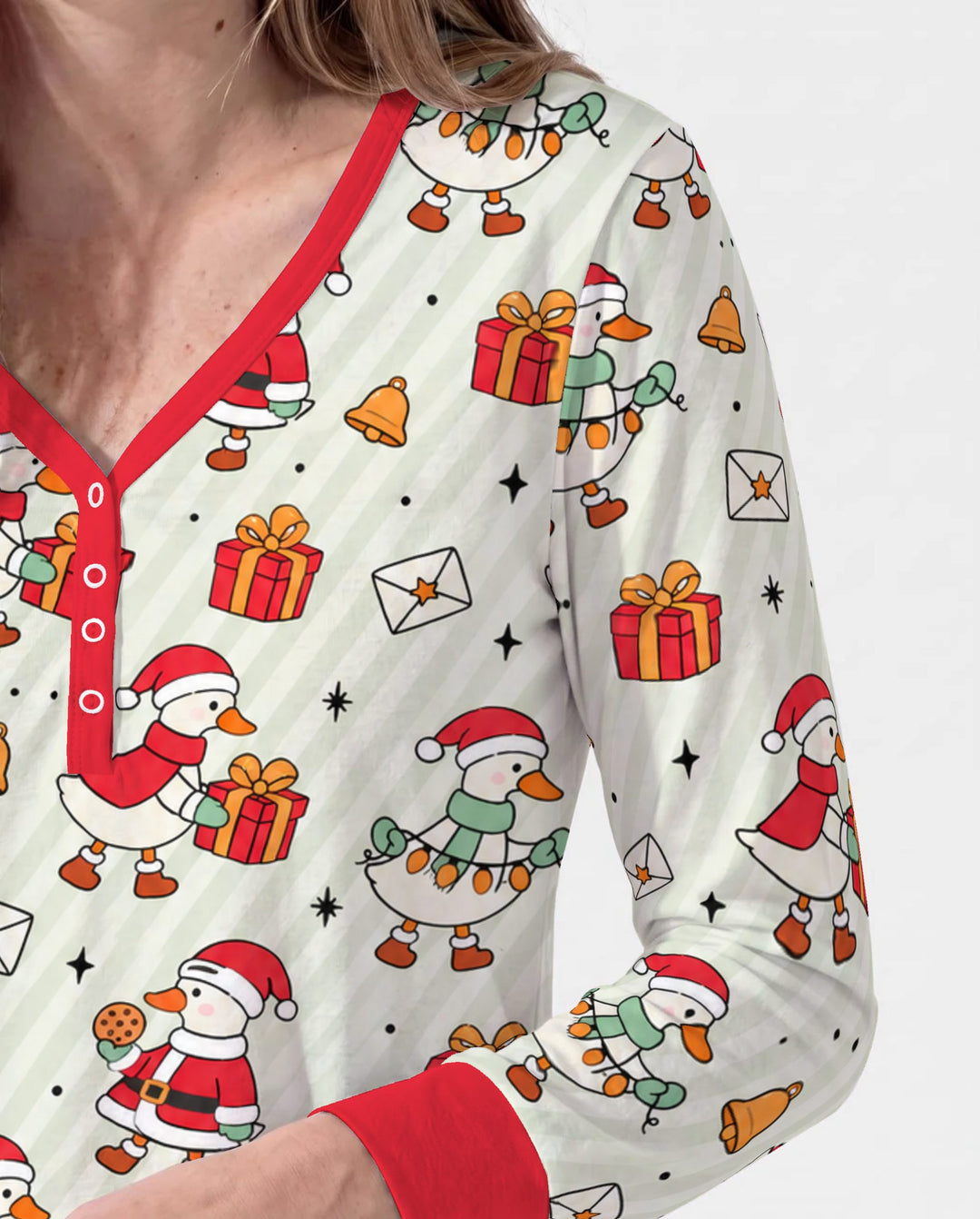 Cute Christmas Goose Holiday Bamboo Women Pajama Set
