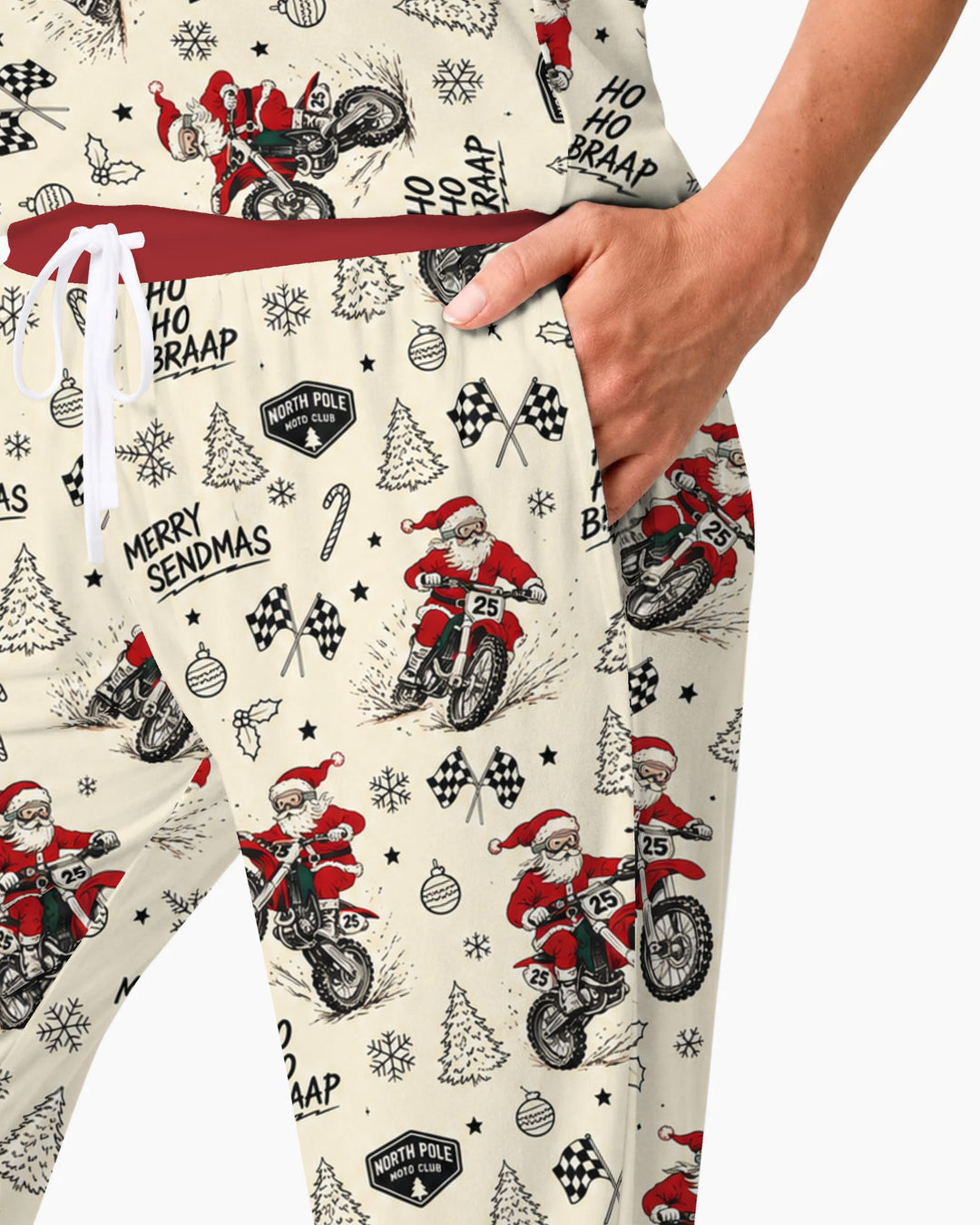Santa Motocross Merry Sendmas Bamboo Women Pajama Set