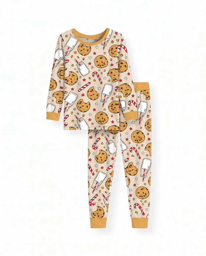 Christmas Cookies and Milk Bamboo Two Piece Long Sleeve Pajama Set