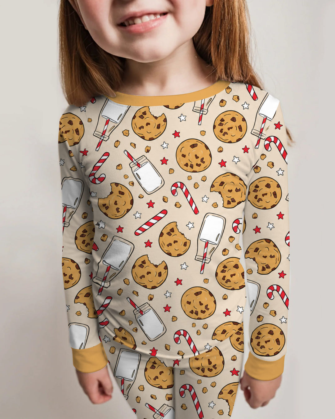 Christmas Cookies and Milk Bamboo Two Piece Long Sleeve Pajama Set