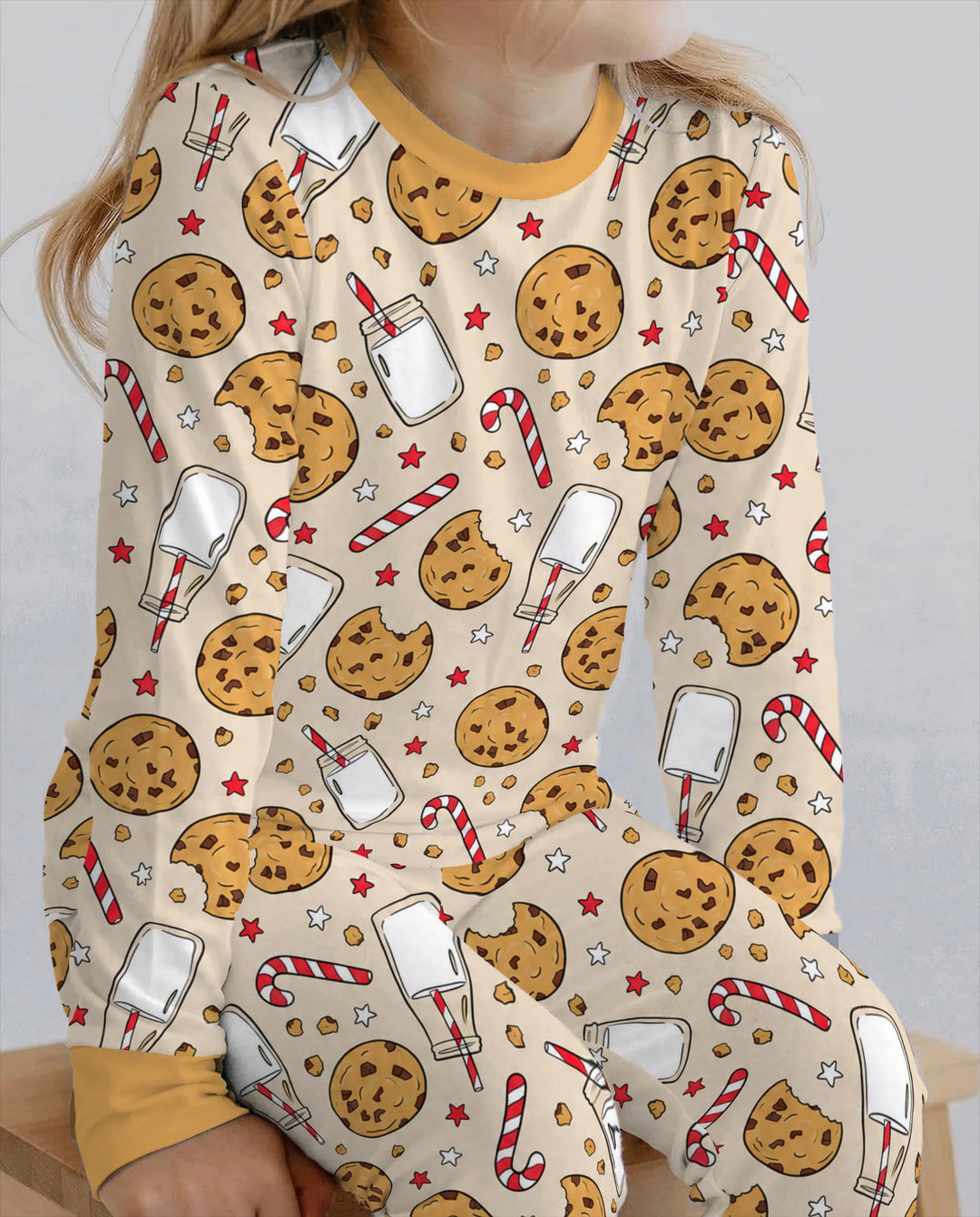 Christmas Cookies and Milk Bamboo Two Piece Long Sleeve Pajama Set