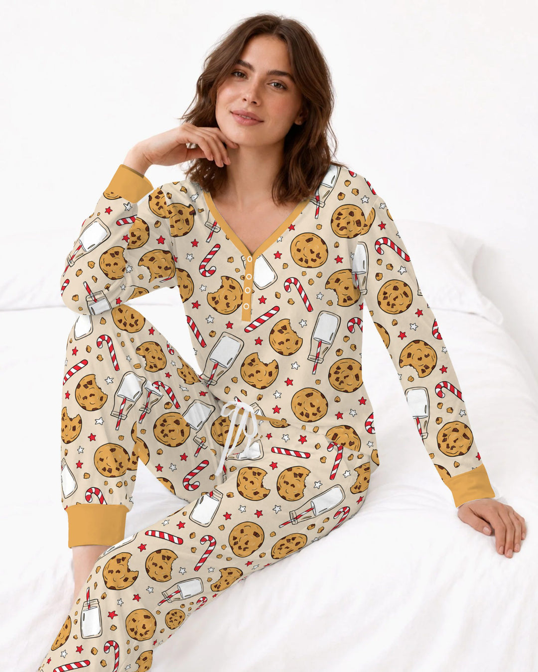 Christmas Cookies and Milk Bamboo Women Pajama Set