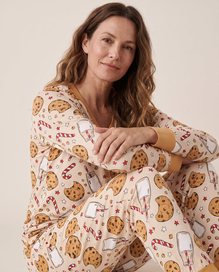 Christmas Cookies and Milk Bamboo Women Pajama Set