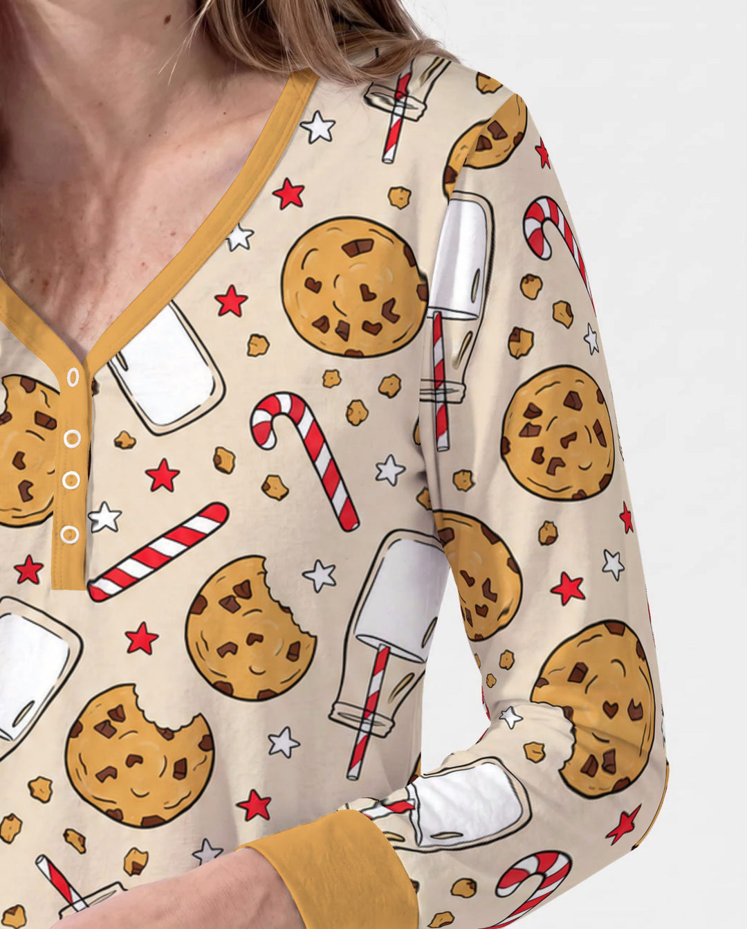 Christmas Cookies and Milk Bamboo Women Pajama Set