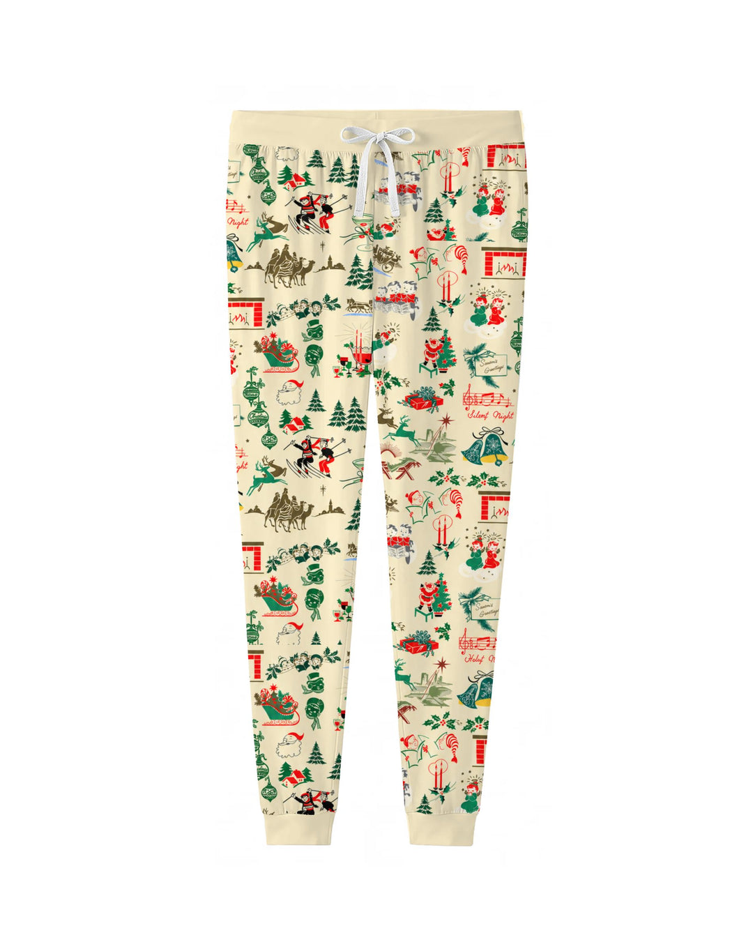 Retro Mid Century Christmas Nostalgia Bamboo Women Pajama Set