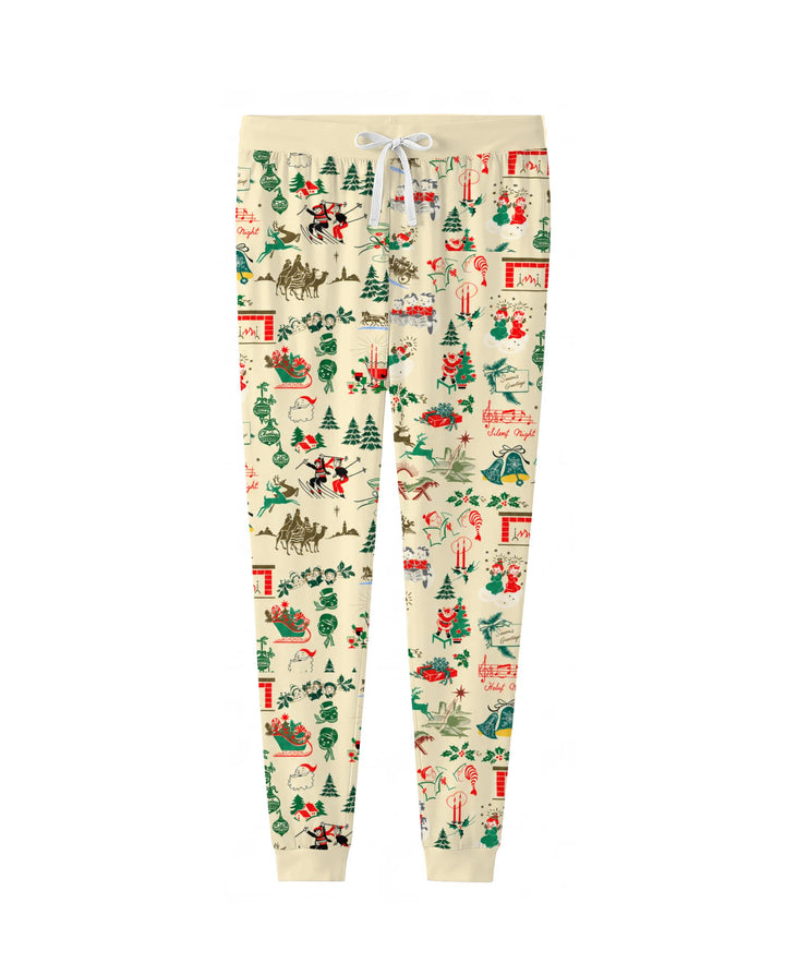 Retro Mid Century Christmas Nostalgia Bamboo Women Pajama Set