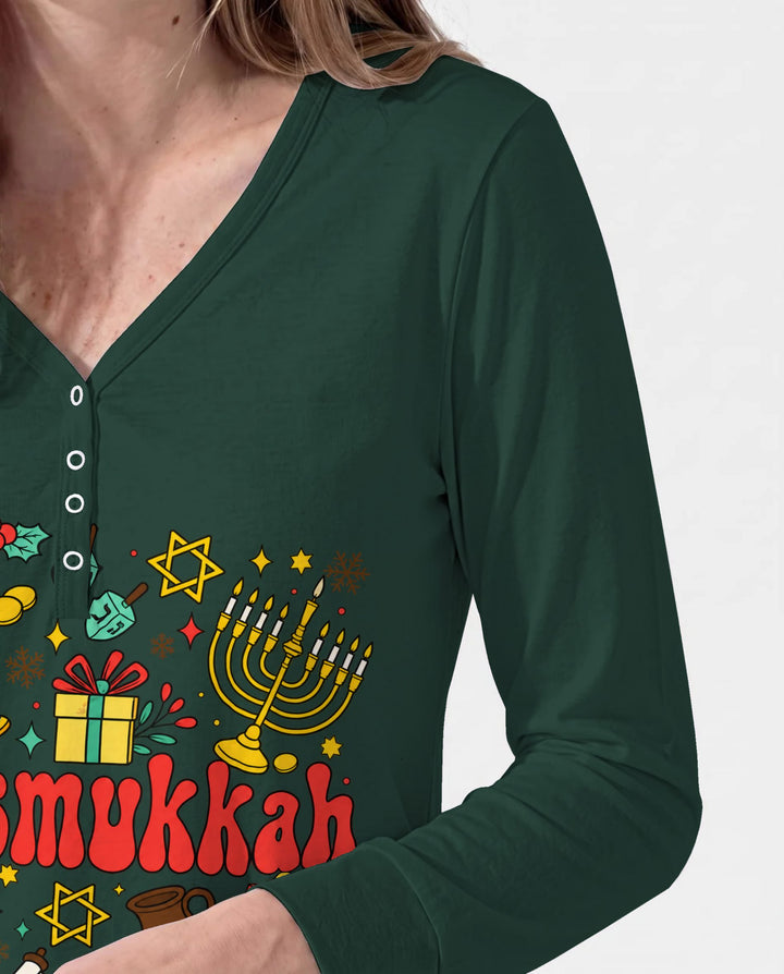 Chrismukkah Christmas Hanukkah Celebration Bamboo Women Pajama Set