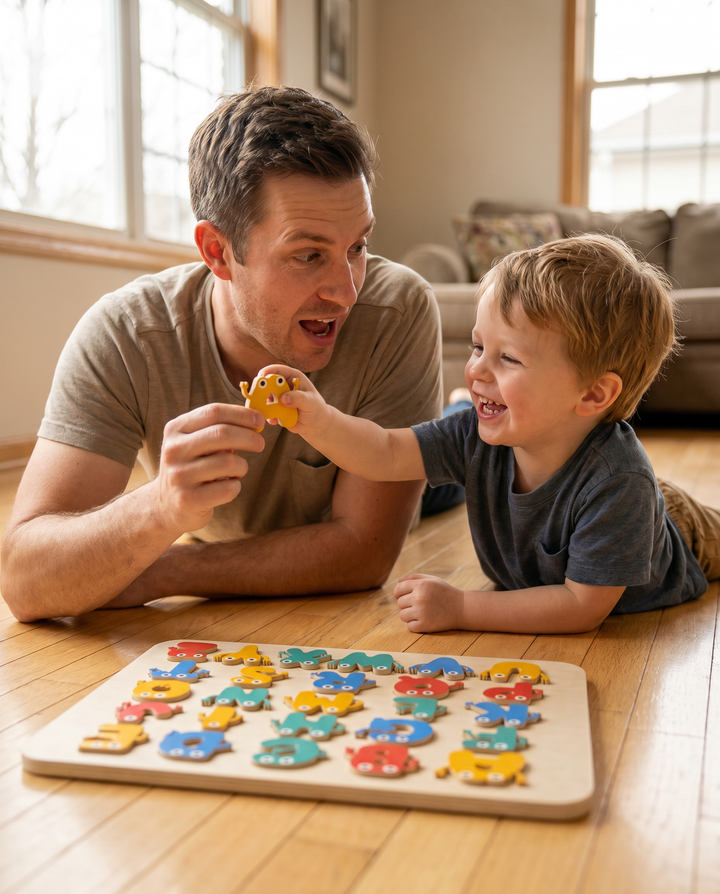 Funny Letter Friends Wooden Alphabet Puzzle