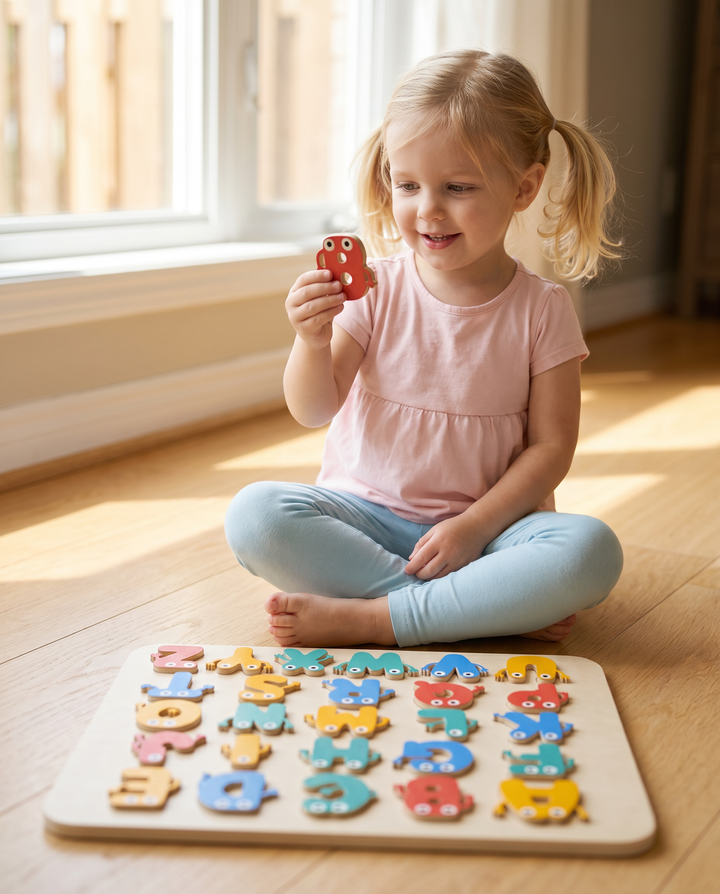 Funny Letter Friends Wooden Alphabet Puzzle
