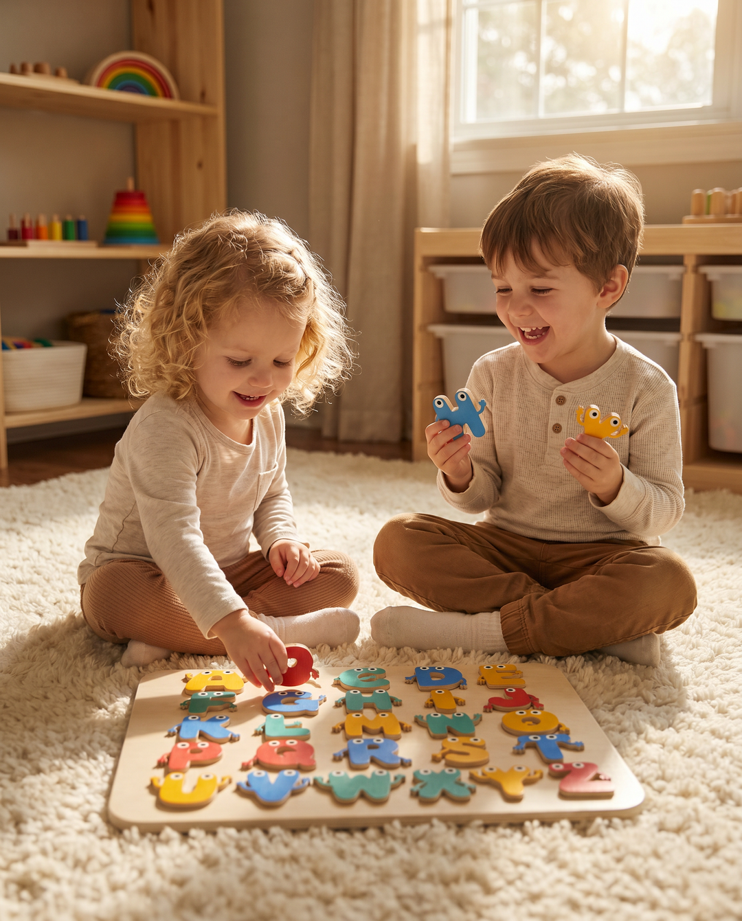 Funny Letter Friends Wooden Alphabet Puzzle