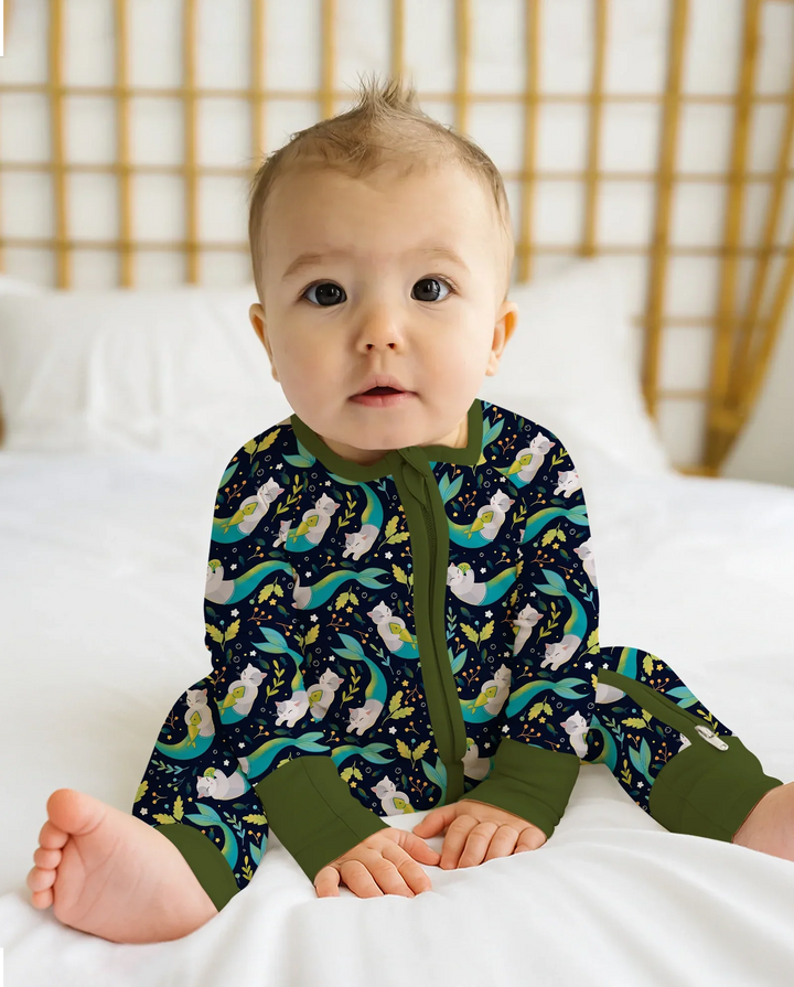 Midnight Mermaid Cats  Bamboo Convertible Zippy