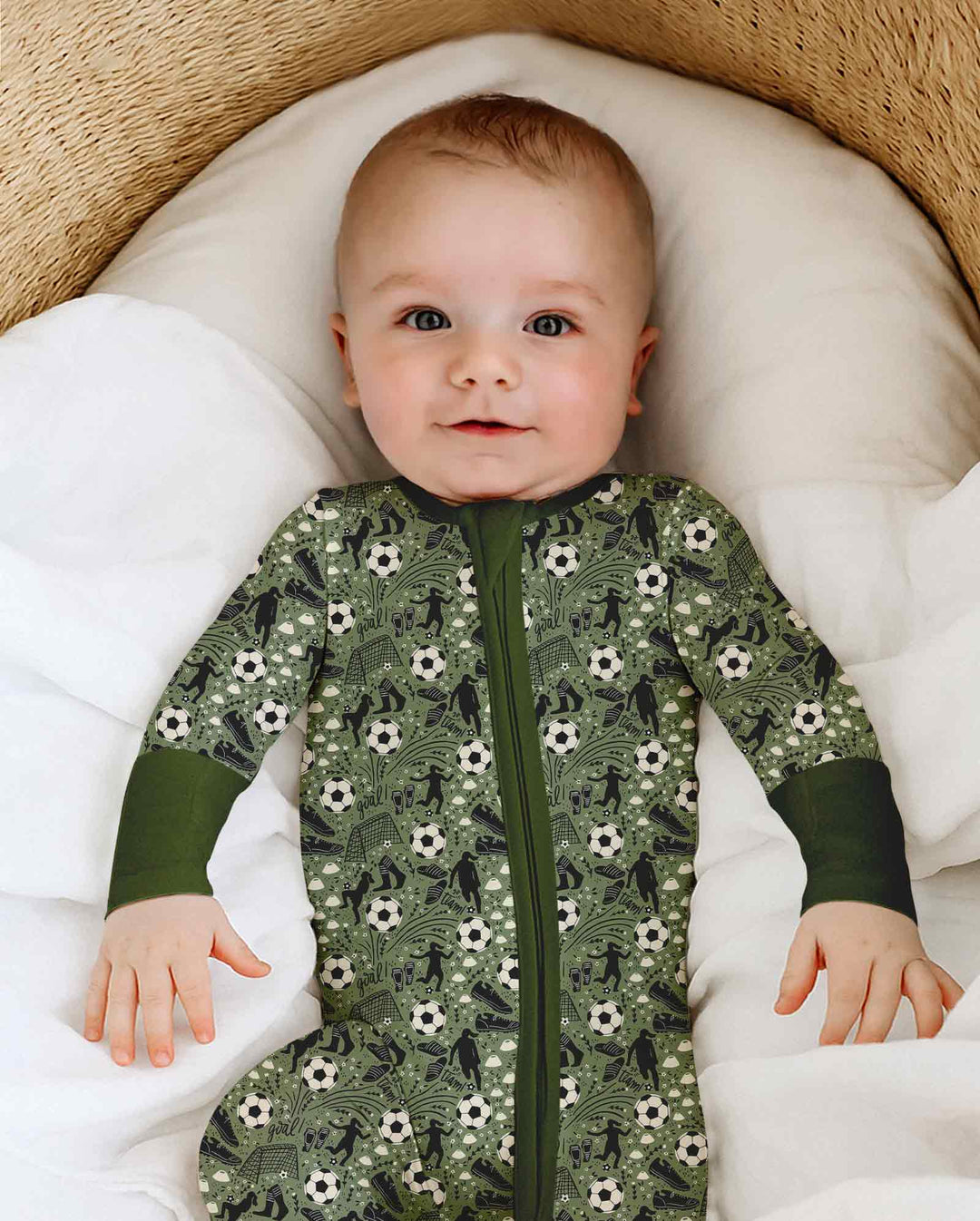 Sage Green Soccer Dreams Bamboo Convertible Zippy