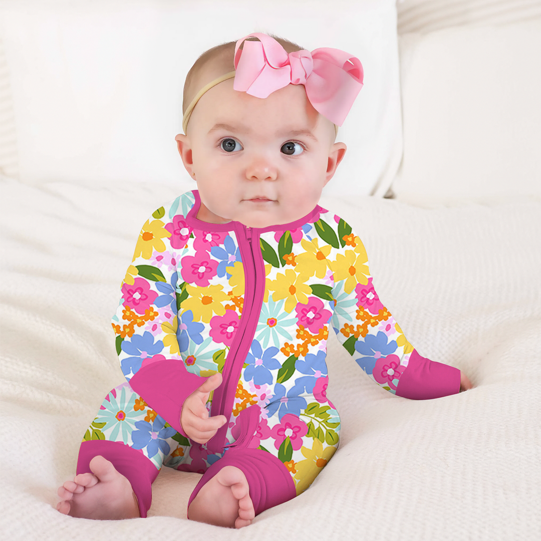 Summer Flowers Convertible Zippered Romper