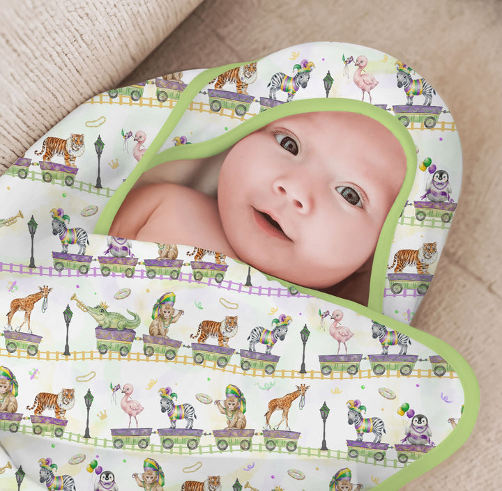 Mardi Gras Jungle Krewe Hooded Towel Set