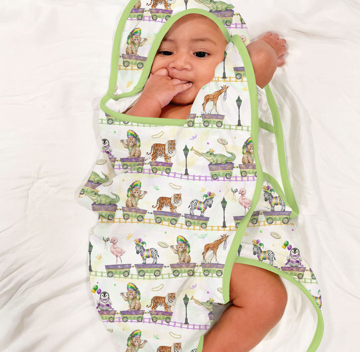 Mardi Gras Jungle Krewe Hooded Towel Set