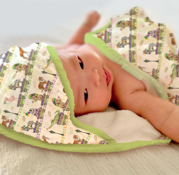 Mardi Gras Jungle Krewe Hooded Towel Set