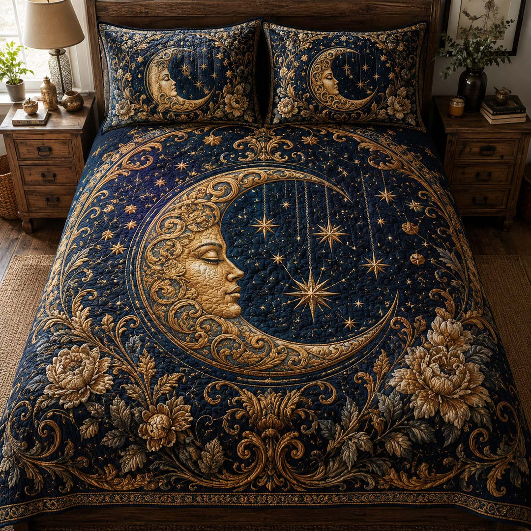 Baroque Crescent Moon Bamboo Quilt Bedding Set