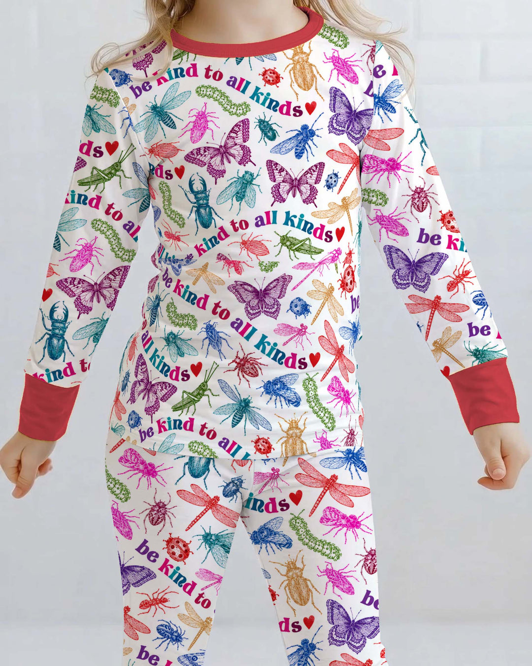 Be Kind to All Bug Kinds Bamboo Two Piece Long Sleeve Pajama Set