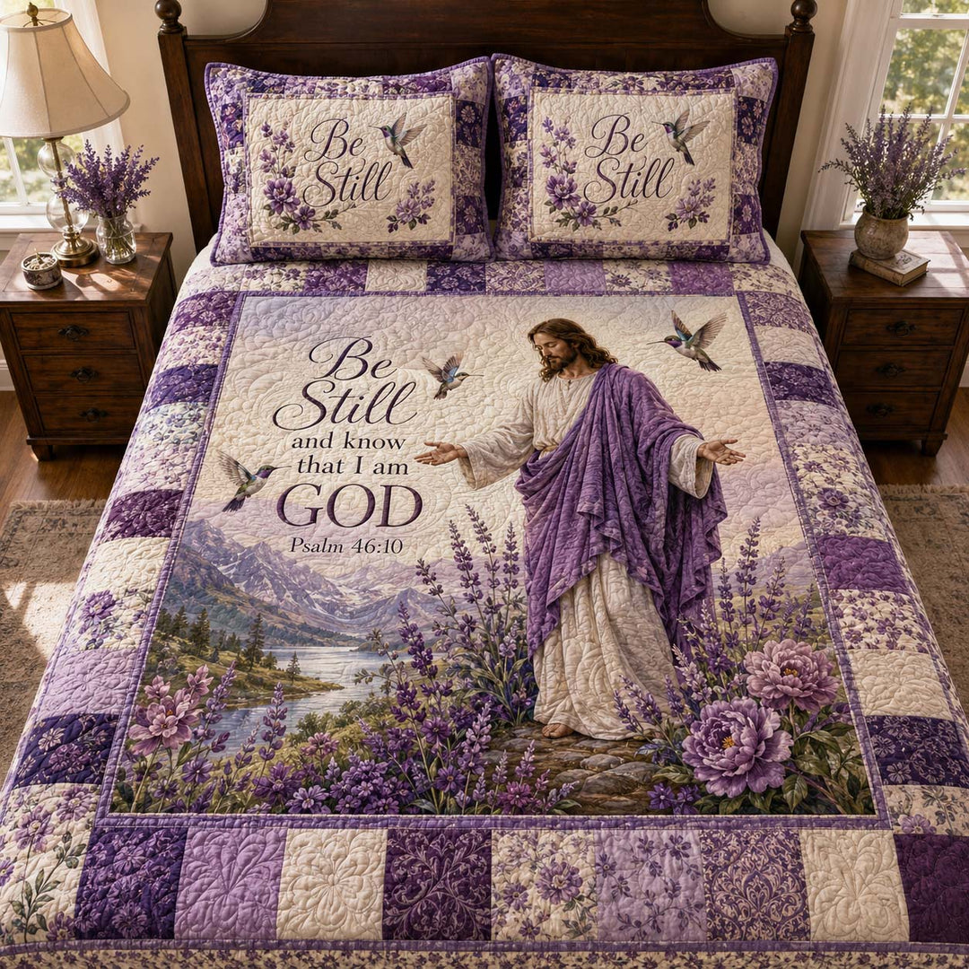 Be Still With Jesus Bamboo Quilt Bedding Set