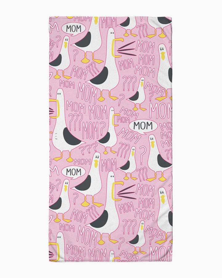 Funny Seagull MOM Beach Towel