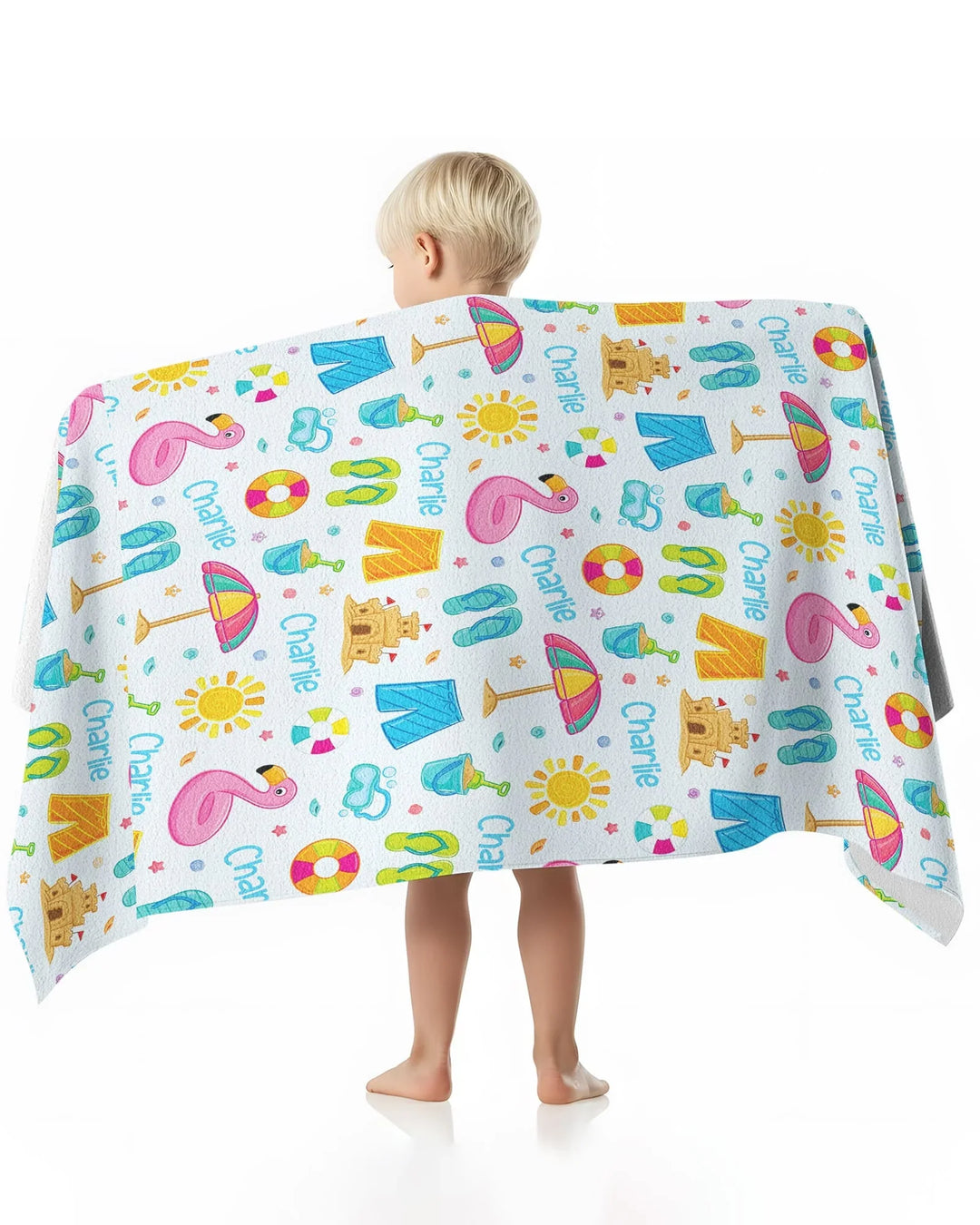 Custom Name Summer is Fun Bamboo Beach Towel