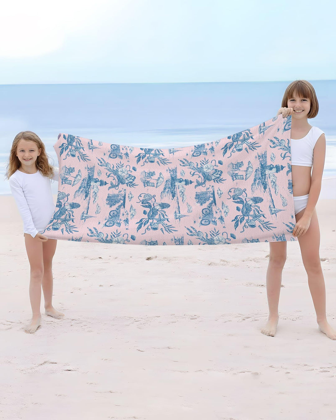 Summer Toile Bamboo Beach Towel