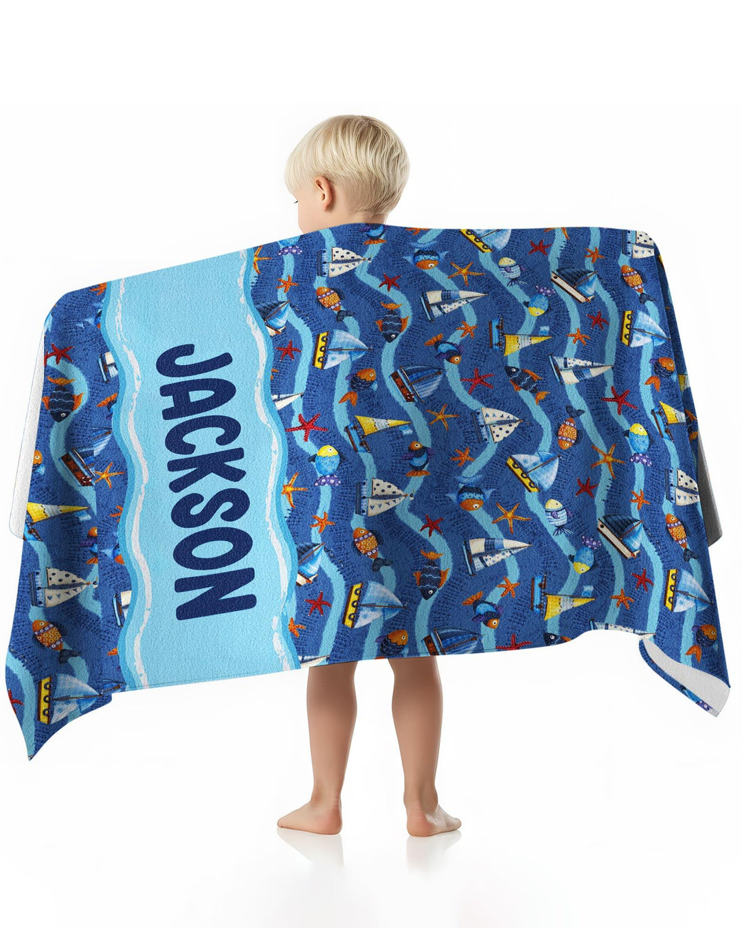 Blue Sail La Vie Family Matching Bamboo Beach Towel