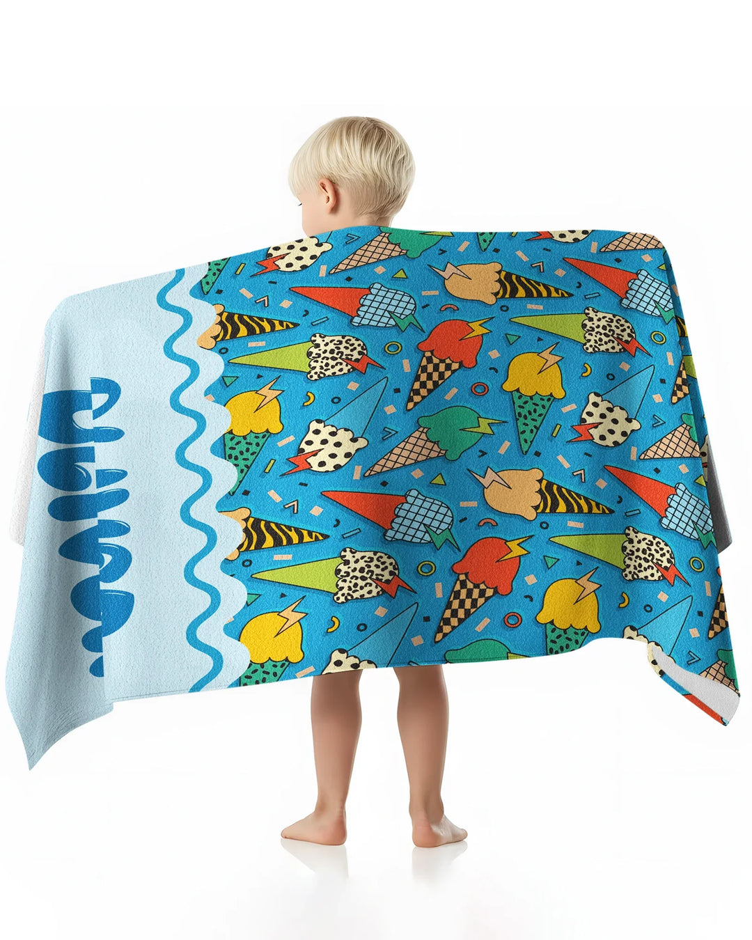 Summer Retro Ice Creams Family Matching Bamboo Beach Towel