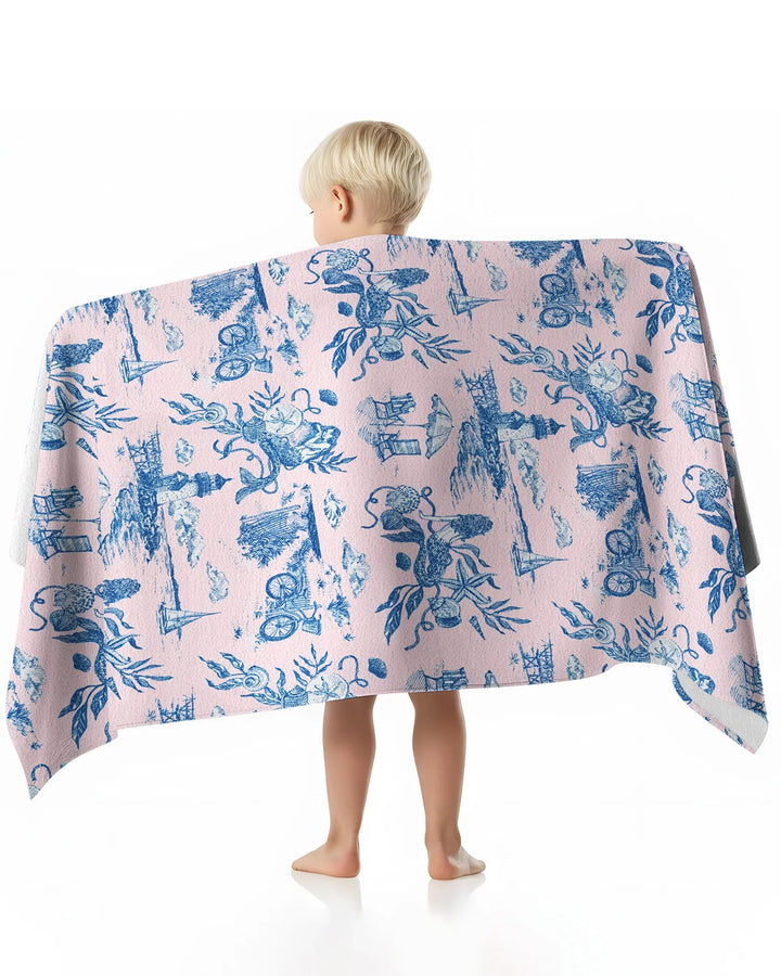 Summer Toile Bamboo Beach Towel