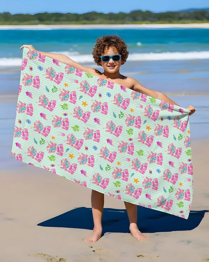 Plantilla de toalla de playa de bambú