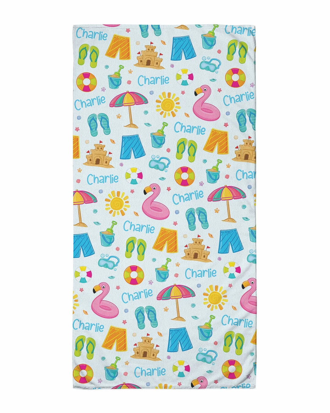 Custom Name Summer is Fun Bamboo Beach Towel