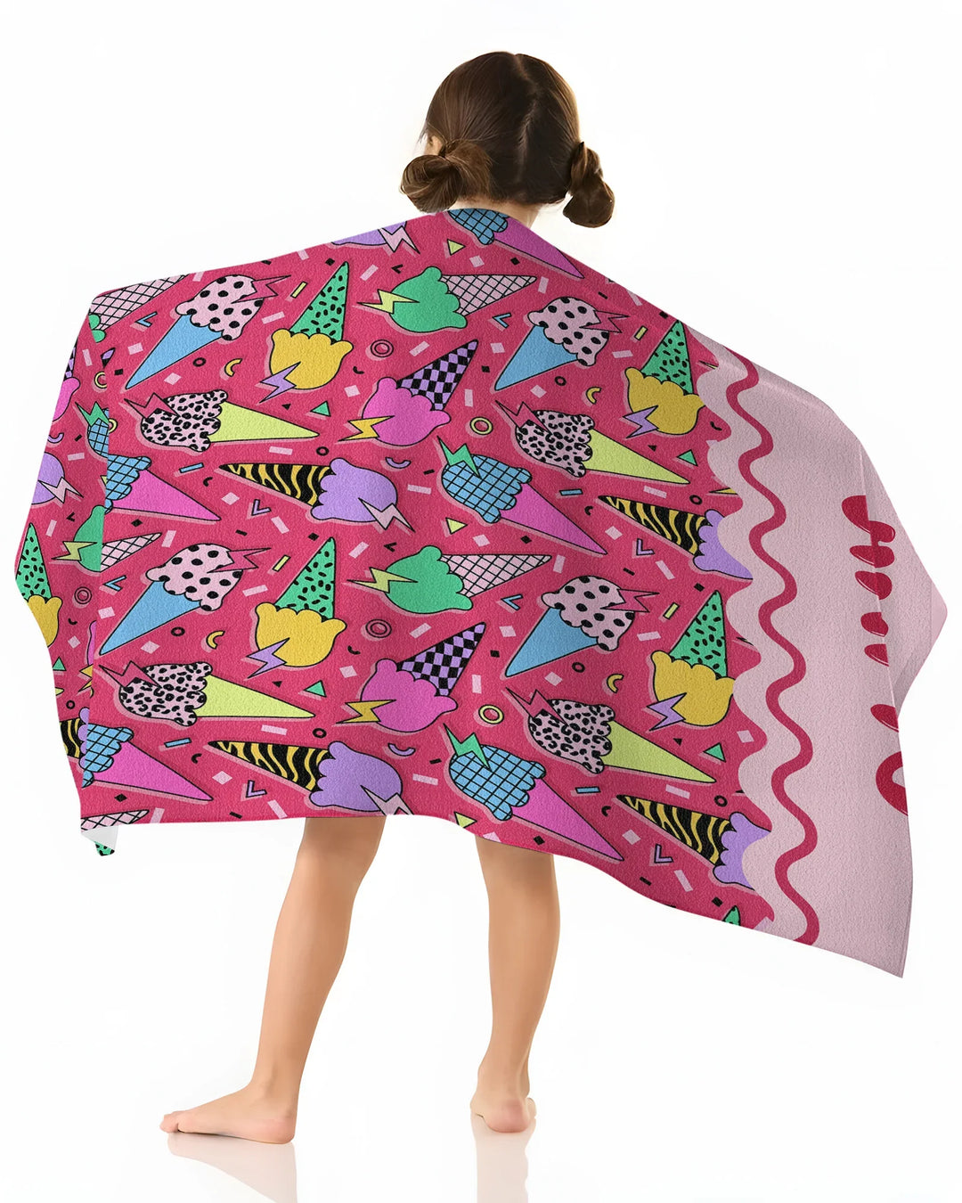 Summer Retro Ice Creams Family Matching Bamboo Beach Towel