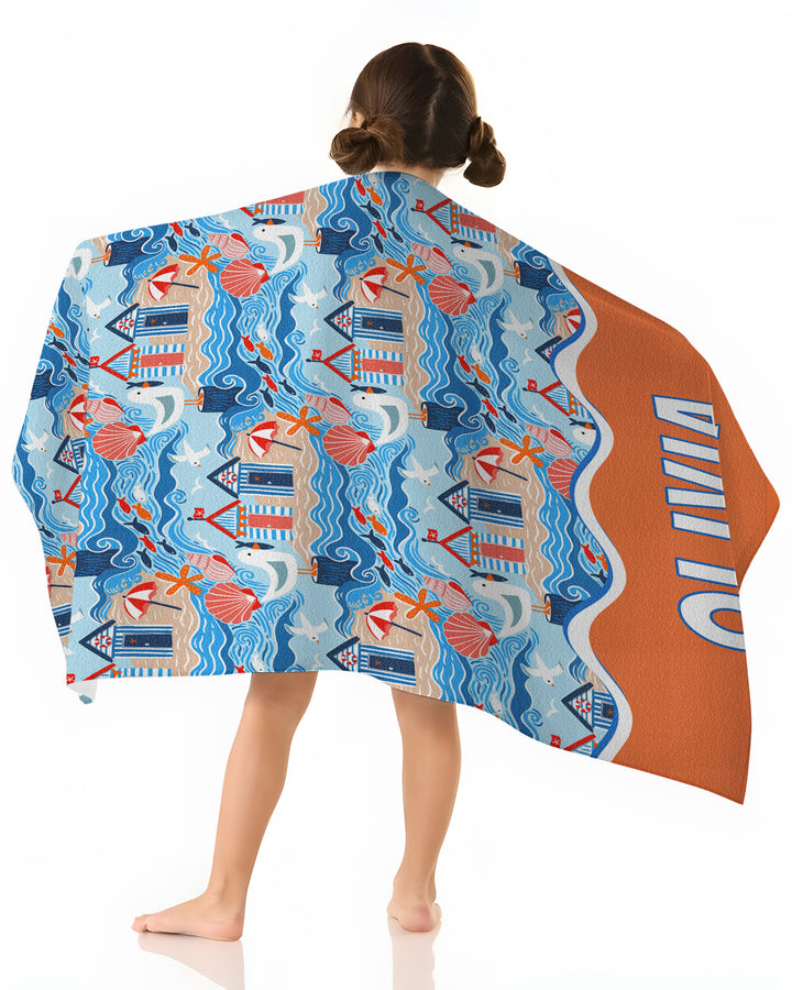 Little Beach Day Bamboo Beach Towel