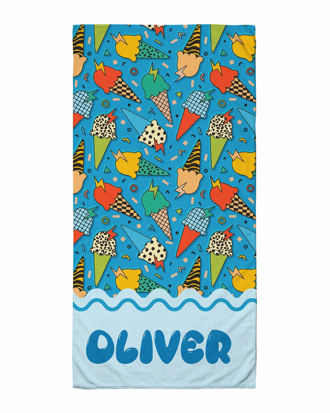 Summer Retro Ice Creams Family Matching Bamboo Beach Towel