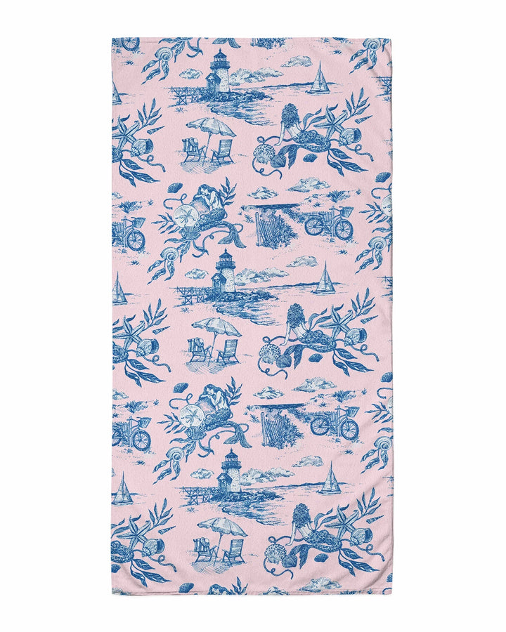 Summer Toile Bamboo Beach Towel