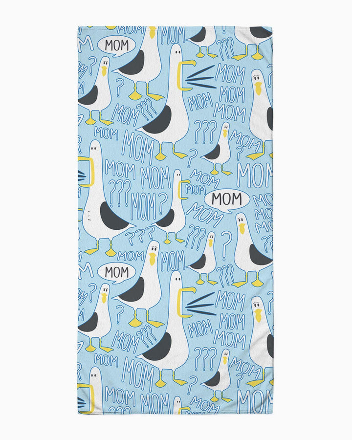 Funny Seagull MOM Beach Towel