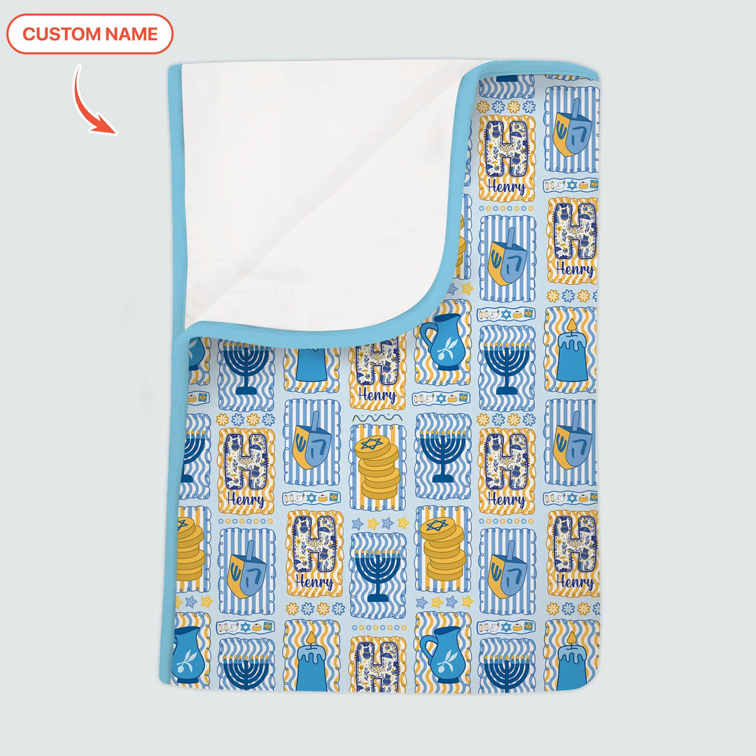 Custom Name Hanukkah Wonderland Toddler Blanket