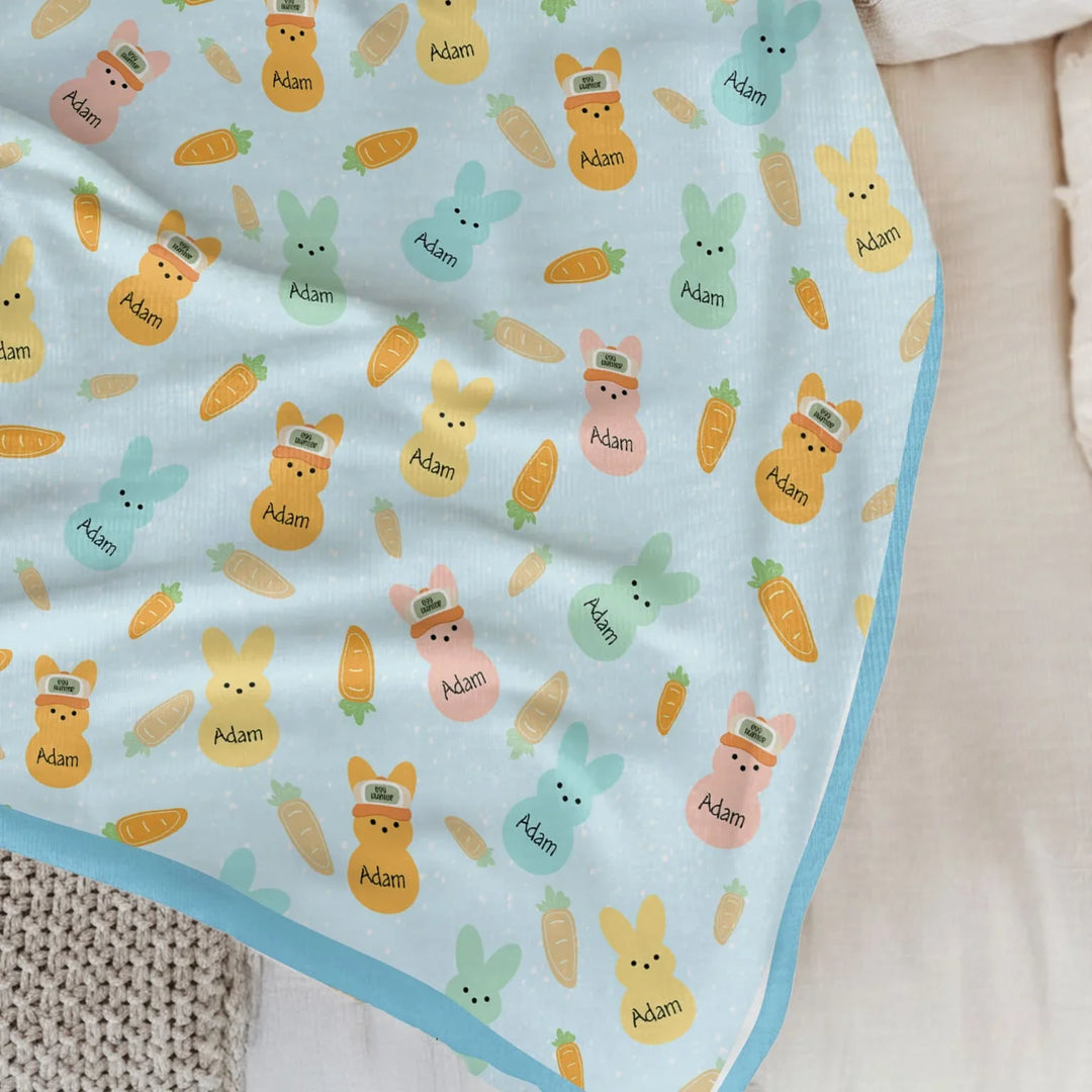 Custom Name Easter Bunny Blanket