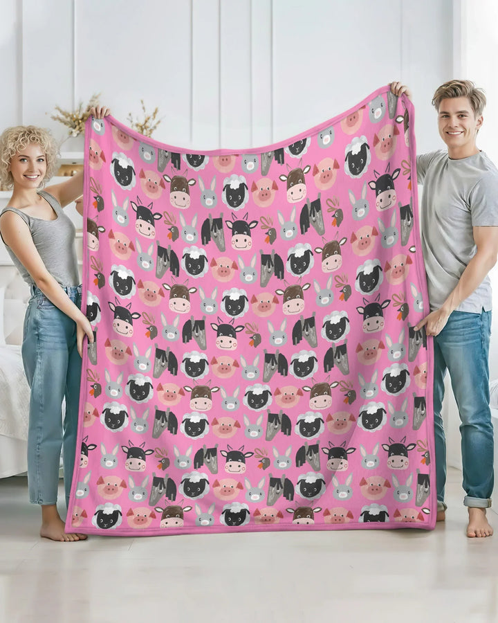 Farm Friends Family Matching Bamboo Blanket