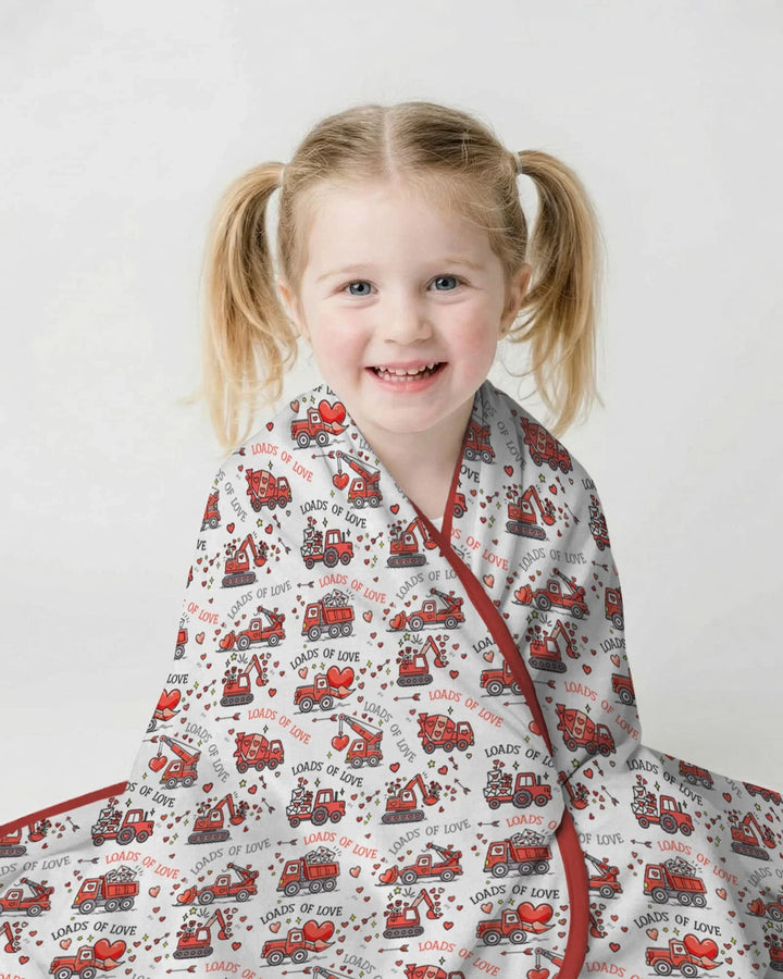 Construction Trucks Loads of Love Blanket